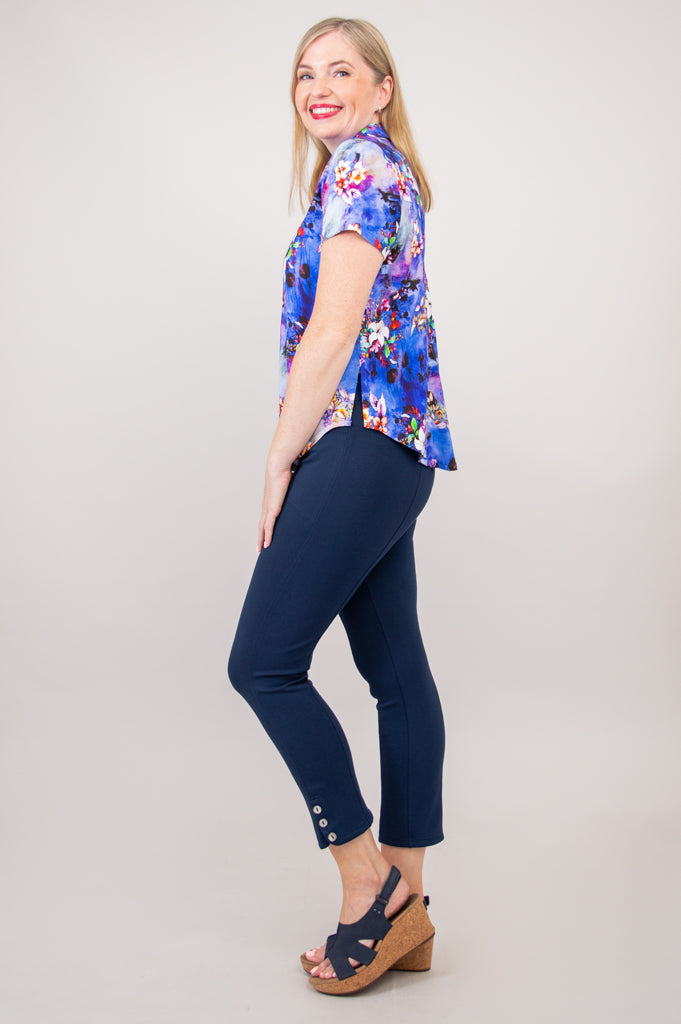 Samantha S/S Top, Vina, Linen Bamboo