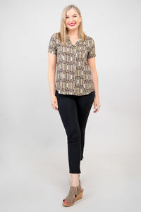 Samantha S/S Top, Voyage, Linen Bamboo - Final Sale
