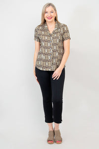 Samantha S/S Top, Voyage, Linen Bamboo - Final Sale