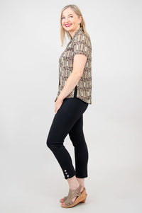 Samantha S/S Top, Voyage, Linen Bamboo - Final Sale