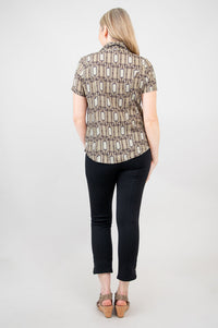 Samantha S/S Top, Voyage, Linen Bamboo - Final Sale