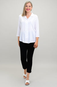 Samantha Blouse, White, Linen Bamboo
