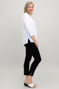 Samantha Blouse, White, Linen Bamboo
