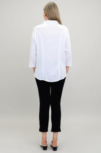 Samantha Blouse, White, Linen Bamboo