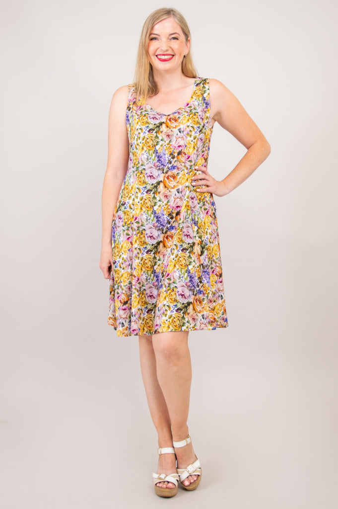 Sara Dress, Elodie, Linen Bamboo- Final Sale