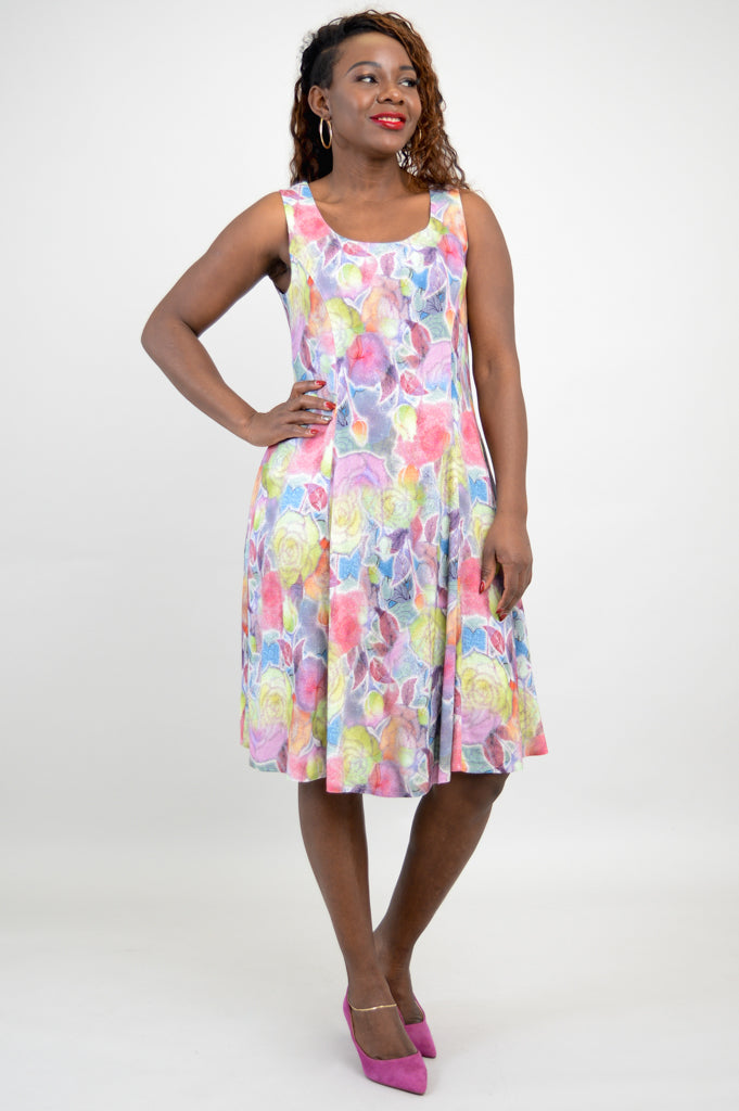 Sara Dress, Rosebud, Linen Bamboo- Final Sale