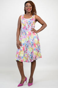 Sara Dress, Rosebud, Linen Bamboo- Final Sale