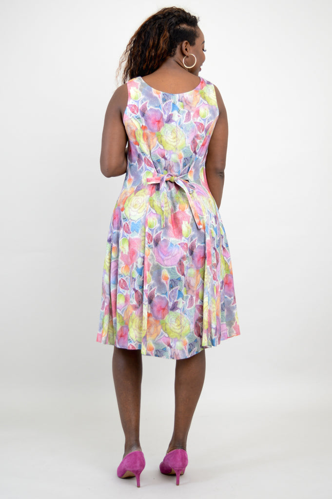 Sara Dress, Rosebud, Linen Bamboo- Final Sale