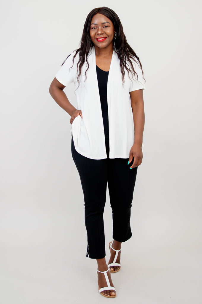 Sherry Jacket, White, Bamboo- Final Sale