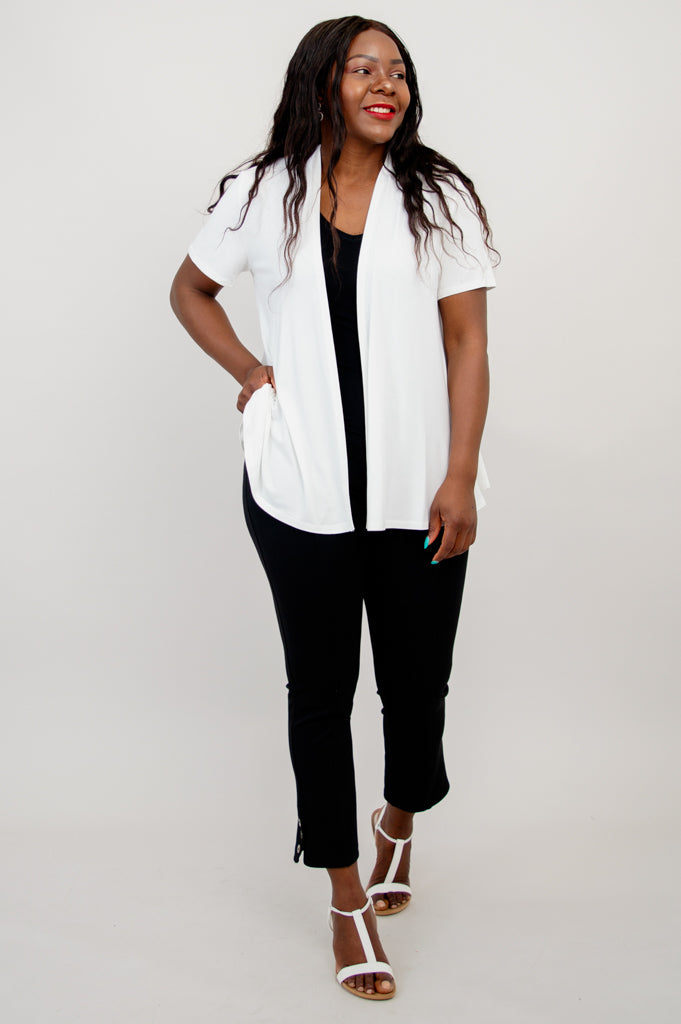 Sherry Jacket, White, Bamboo- Final Sale