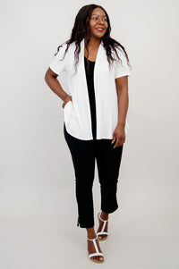 Sherry Jacket, White, Bamboo- Final Sale