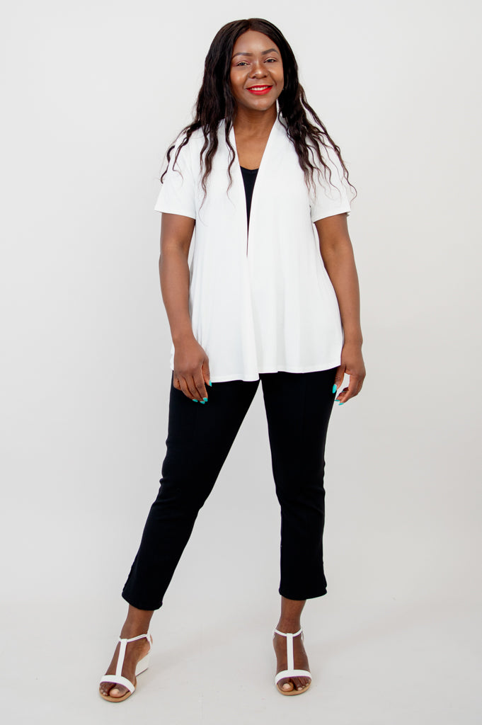 Sherry Jacket, White, Bamboo- Final Sale
