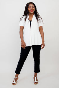 Sherry Jacket, White, Bamboo- Final Sale