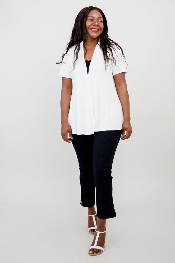 Sherry Jacket, White, Bamboo- Final Sale