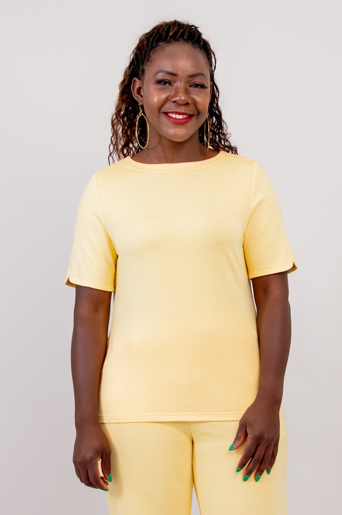 Sky Tee, Yellow, Cotton - Final Sale