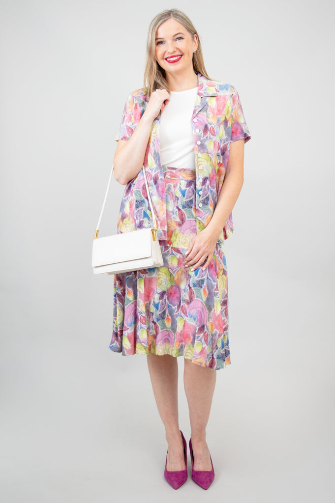Delilah Skirt, Rosebud, Linen Bamboo - Final Sale