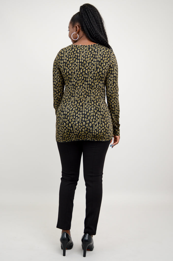 Suzanne L/S Top, Jungle, Bamboo - Final Sale