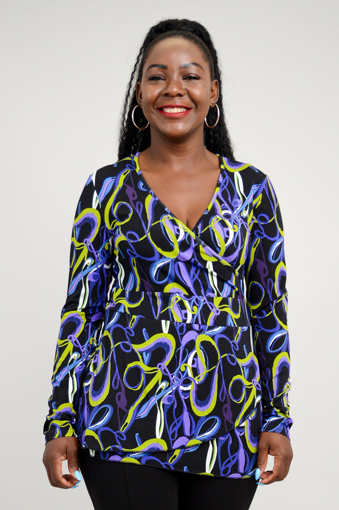 Suzanne L/S Top, Swiggle, Bamboo - Final Sale