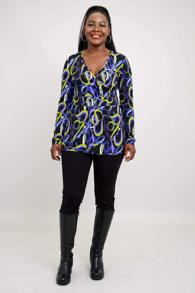Suzanne L/S Top, Swiggle, Bamboo - Final Sale