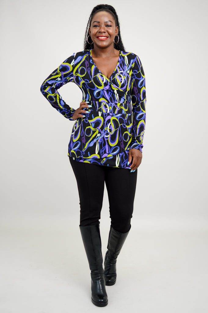 Suzanne L/S Top, Swiggle, Bamboo - Final Sale