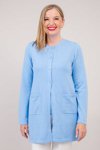 Tommy Cardigan, Blue, Cotton - Final Sale