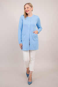 Tommy Cardigan, Blue, Cotton - Final Sale