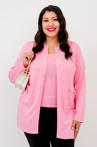 Tommy Cardigan, Pink, Cotton - Final Sale