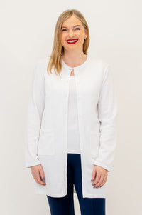 Tommy Cardigan, White, Cotton - Final Sale