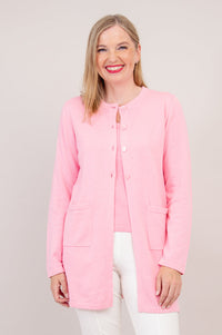 Tommy Cardigan, Pink, Cotton - Final Sale