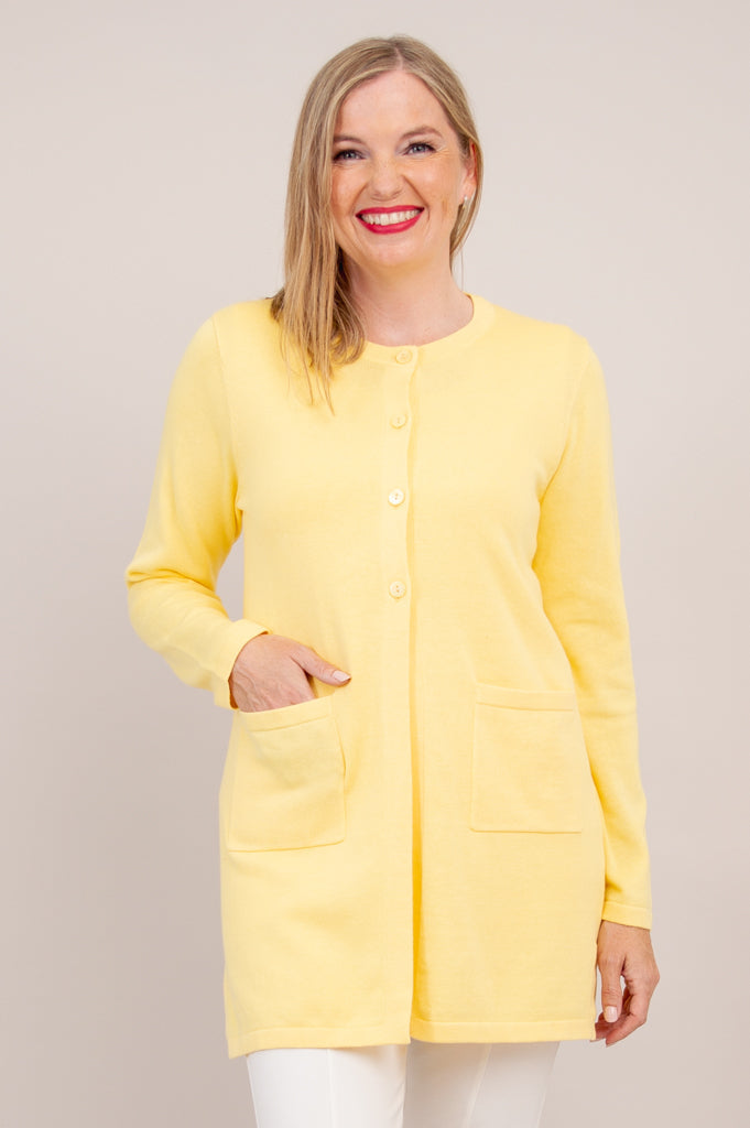 Tommy Cardigan, Yellow, Cotton - Final Sale