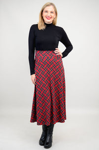 Gillian Skirt, Cherry Plaid, Bamboo- Final Sale