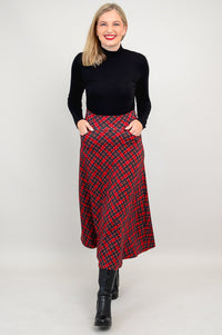 Gillian Skirt, Cherry Plaid, Bamboo- Final Sale