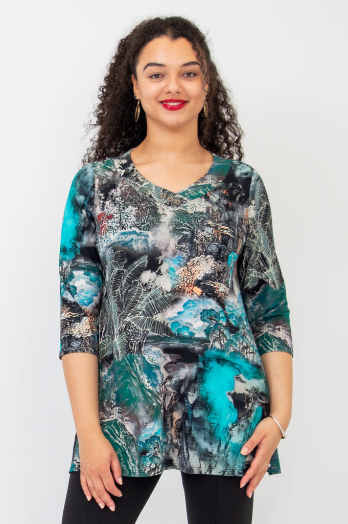 Vana 3/4 Tunic, Mandari, Bamboo - Final Sale