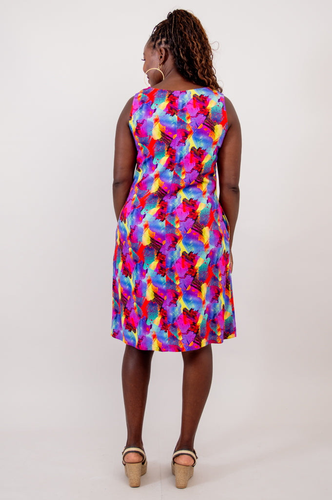 Velma Dress, Starburst, Linen Bamboo