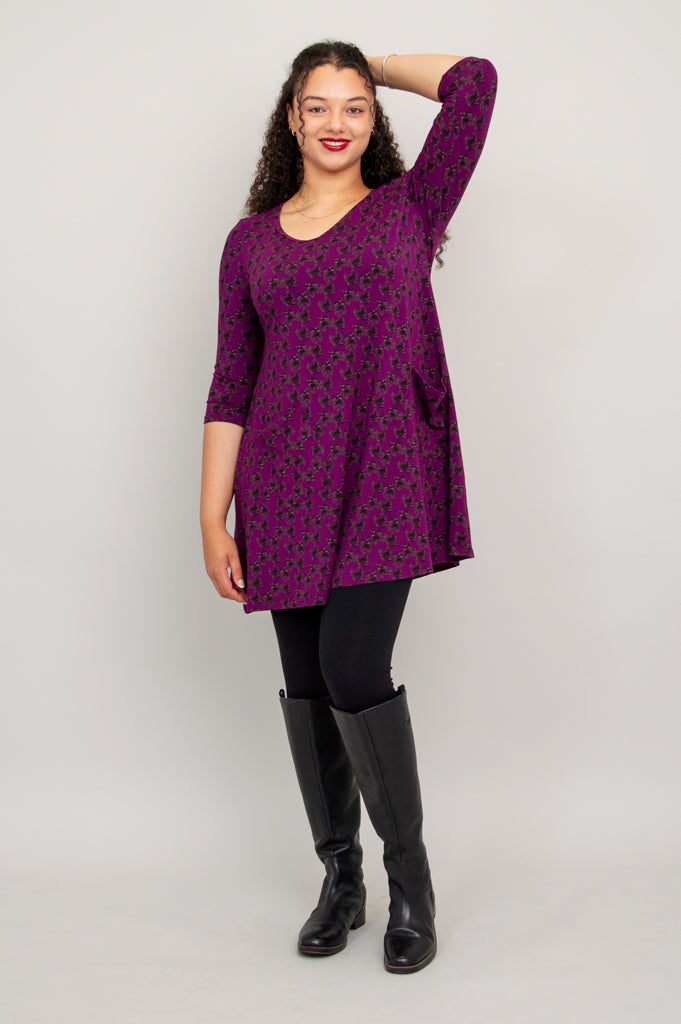 Veronica Tunic, Orchid Mums, Bamboo - Final Sale
