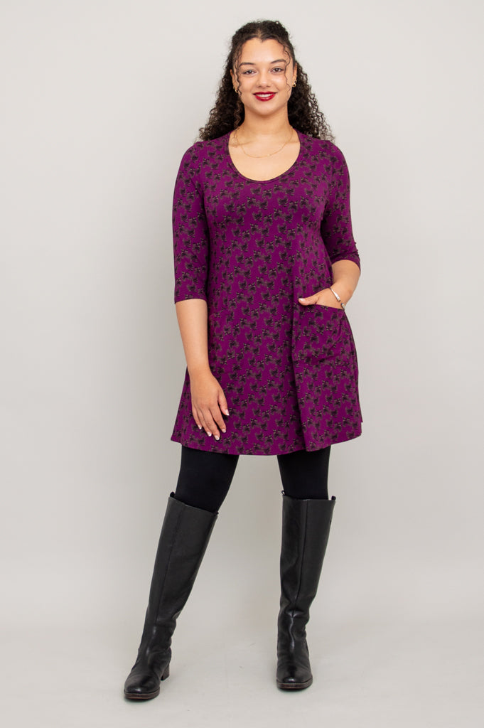 Veronica Tunic, Orchid Mums, Bamboo - Final Sale