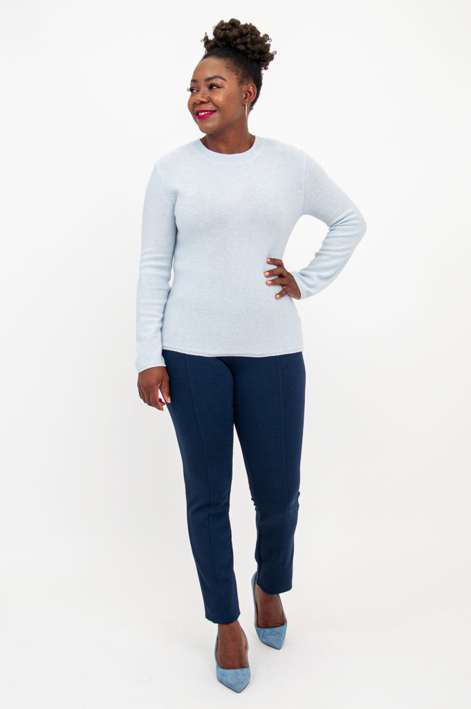 Whitaker Sweater, Blue Sparkle, Cashmere
