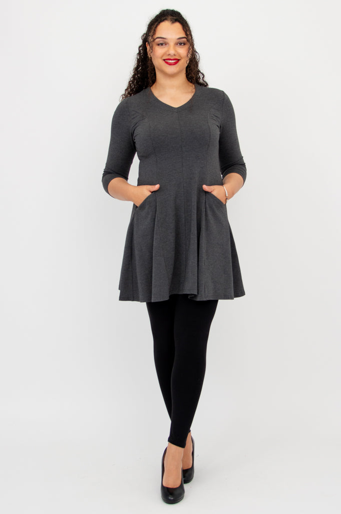 Wilma Tunic, Graphite, Bamboo - Final Sale