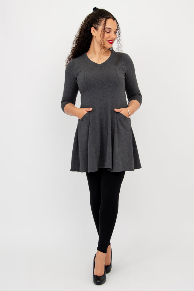 Wilma Tunic, Graphite, Bamboo - Final Sale