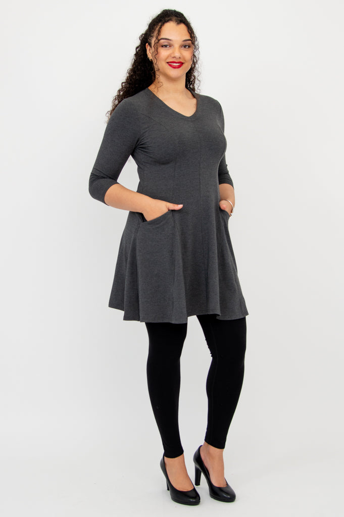 Wilma Tunic, Graphite, Bamboo - Final Sale
