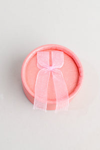 White Pearl Stud Earrings with Pink Gift Box