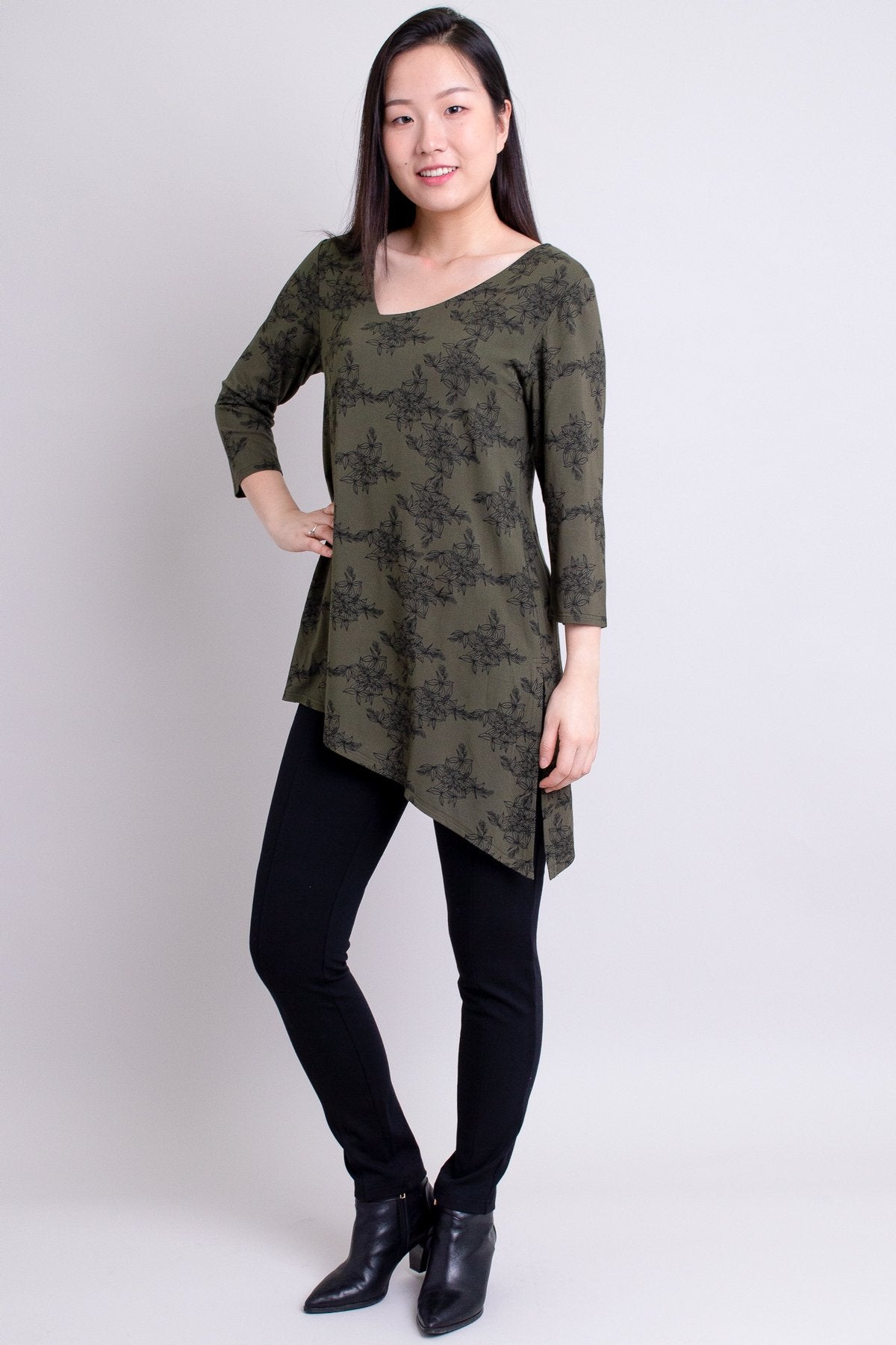 Winnie Tunic, Khaki Azalea, Bamboo  - Final Sale
