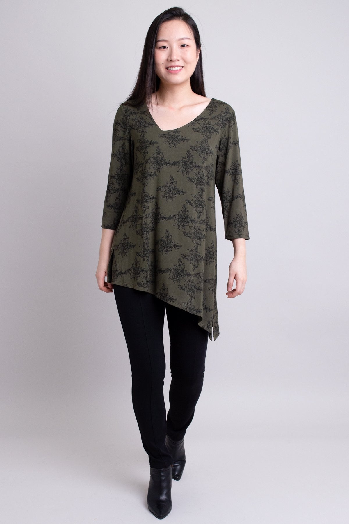 Winnie Tunic, Khaki Azalea, Bamboo  - Final Sale