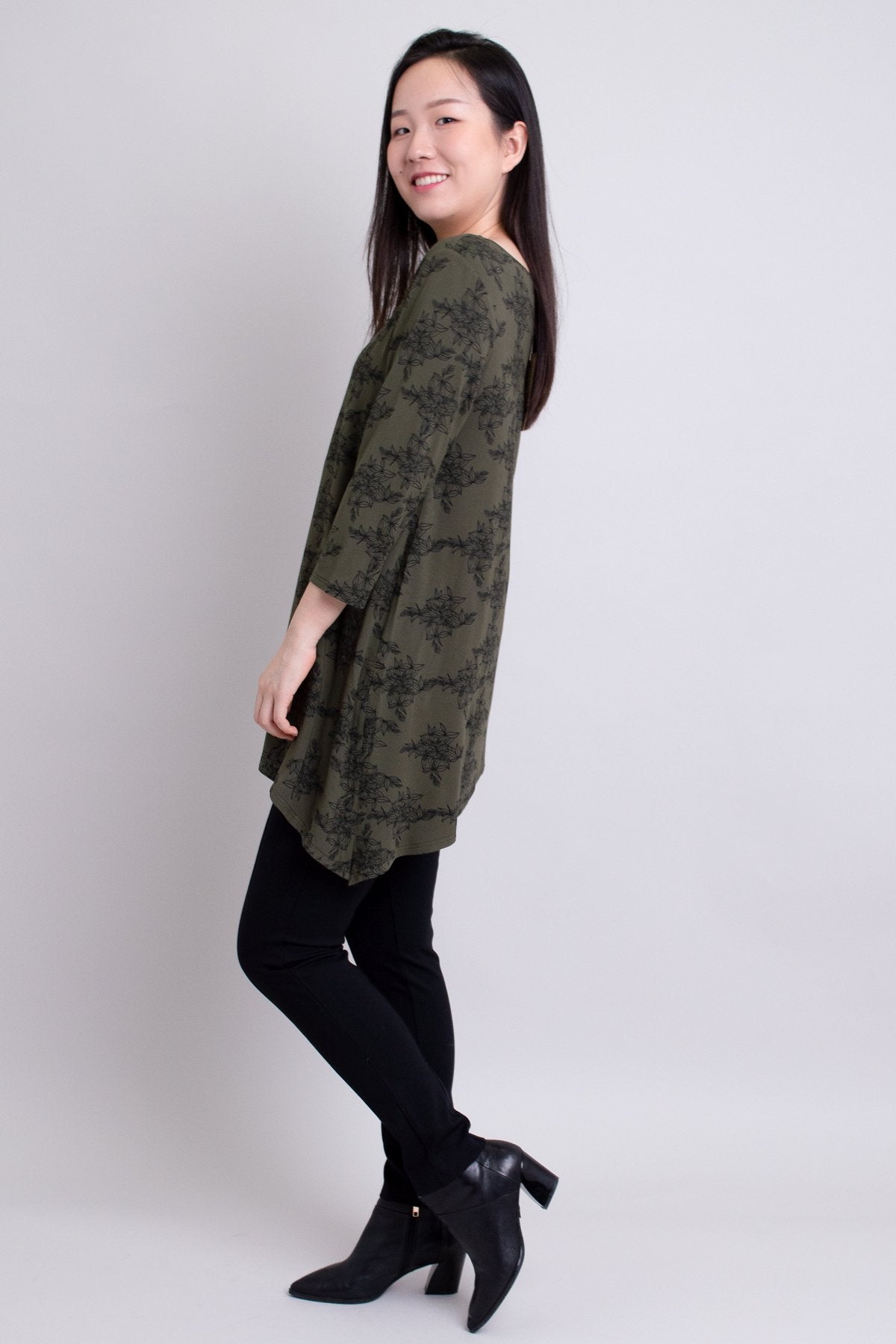 Winnie Tunic, Khaki Azalea, Bamboo  - Final Sale