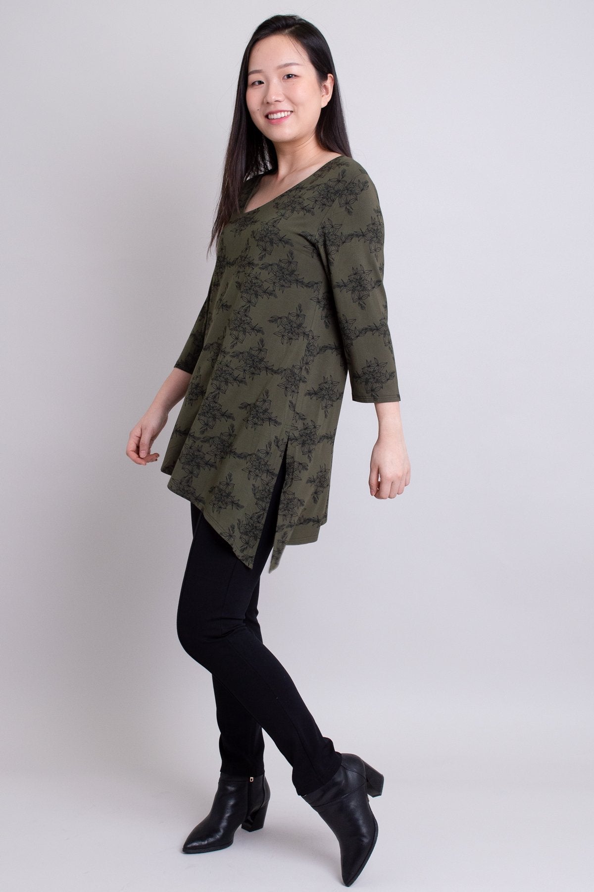 Winnie Tunic, Khaki Azalea, Bamboo  - Final Sale