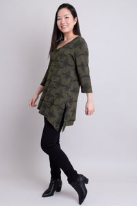 Winnie Tunic, Khaki Azalea, Bamboo  - Final Sale