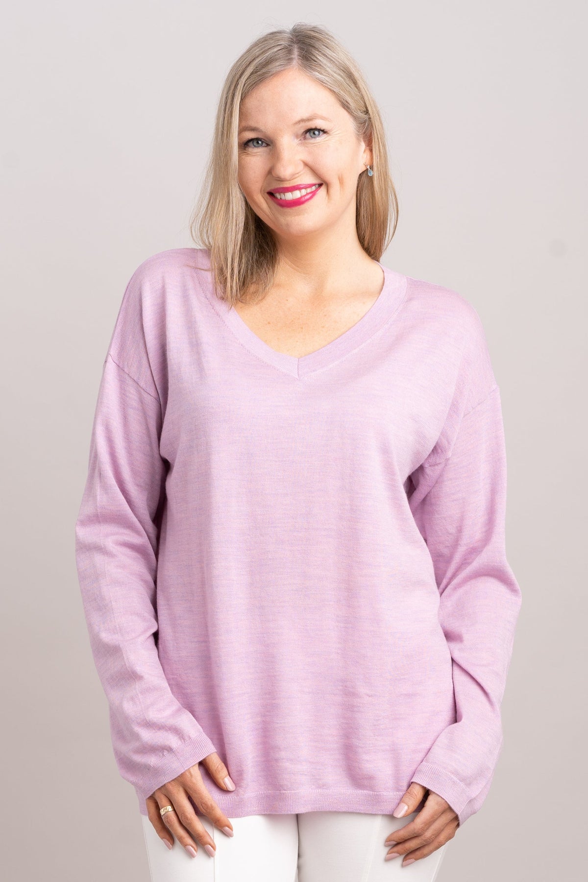 Wishes Sweater, Dusty Rose, 100% Merino Wool- Final Sale