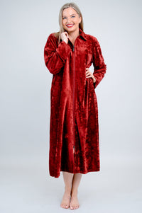 Zip Robe, Burgundy, Bamboo