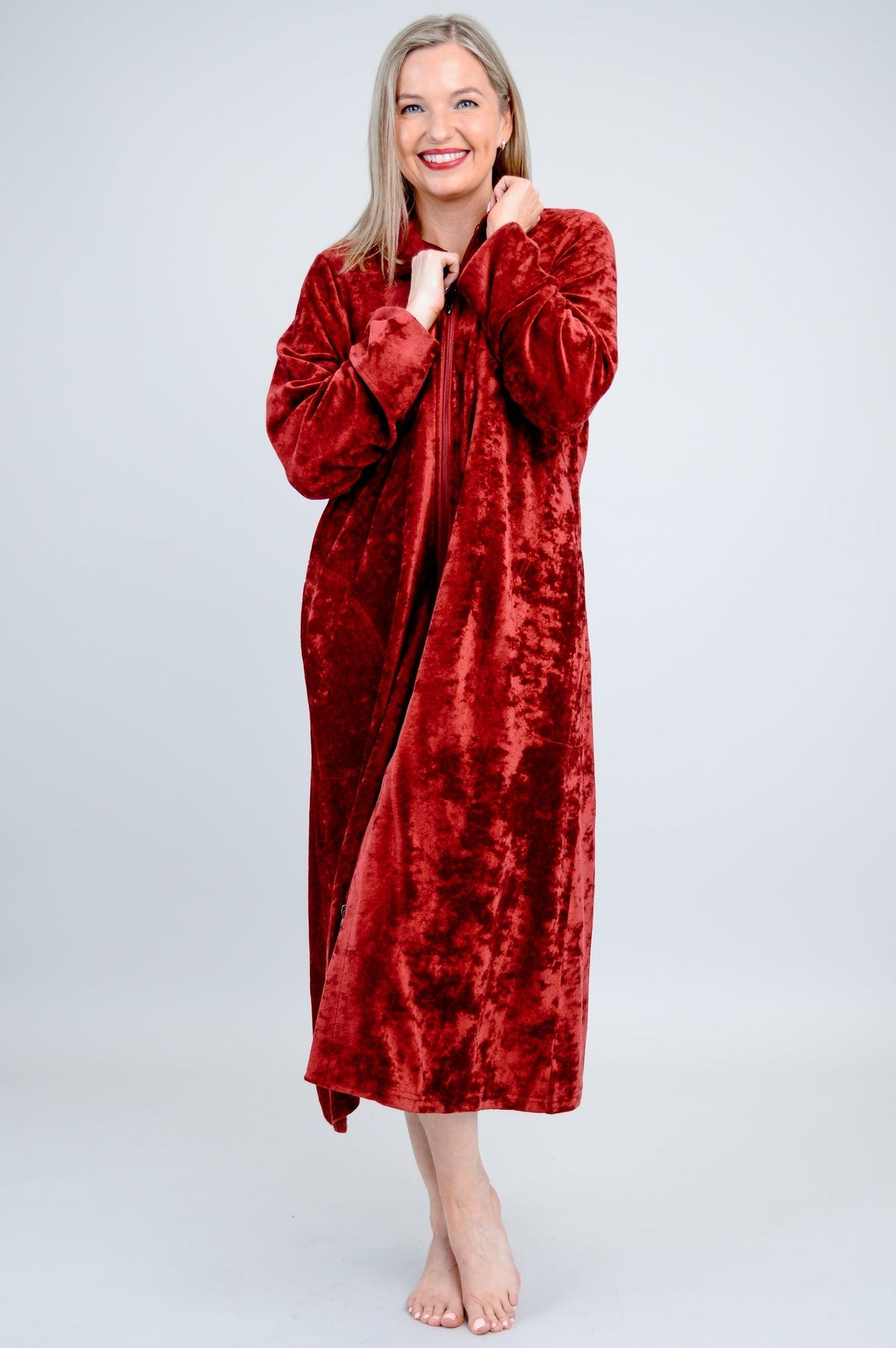 Zip Robe, Burgundy, Bamboo