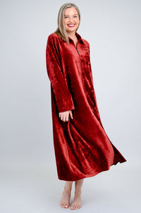 Zip Robe, Burgundy, Bamboo